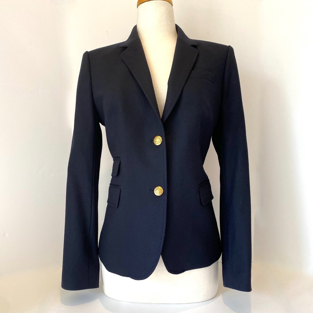 J. CREW Women's SchoolBoy Blazer Navy Blue Size 8 ~ Excellent Condition!
